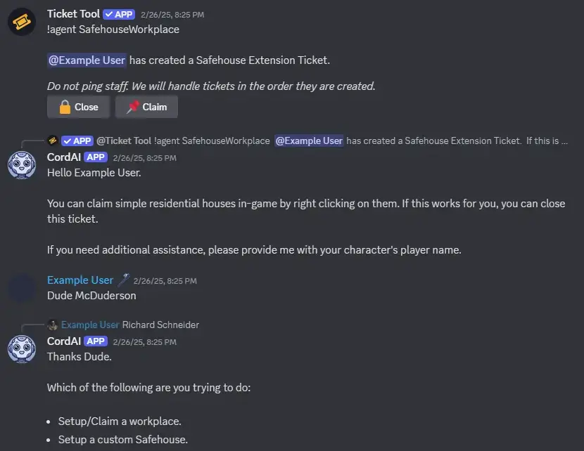 Integration with Ticket Tool bot